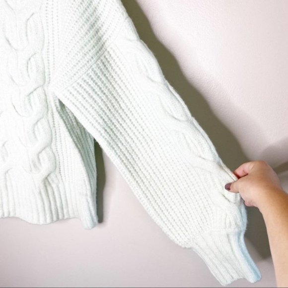 MISSGUIDED Oversized Cable Knit Sweater Mint - Picture 5 of 6